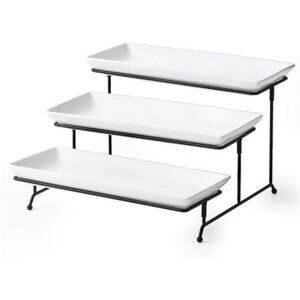 3 Tier Serving Stand Tiered Serving Stand With 3 Porcelain Serving Trays